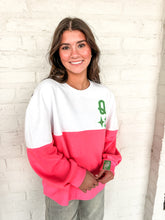 Load image into Gallery viewer, Queen Of Sparkles Colorblock QOS Logo Sweatshirt