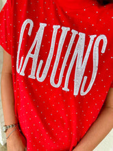 Load image into Gallery viewer, Jordan Amanda Red Rhinestone Cajuns Top