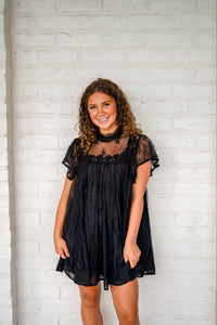Make A Deal Black Lace Dress