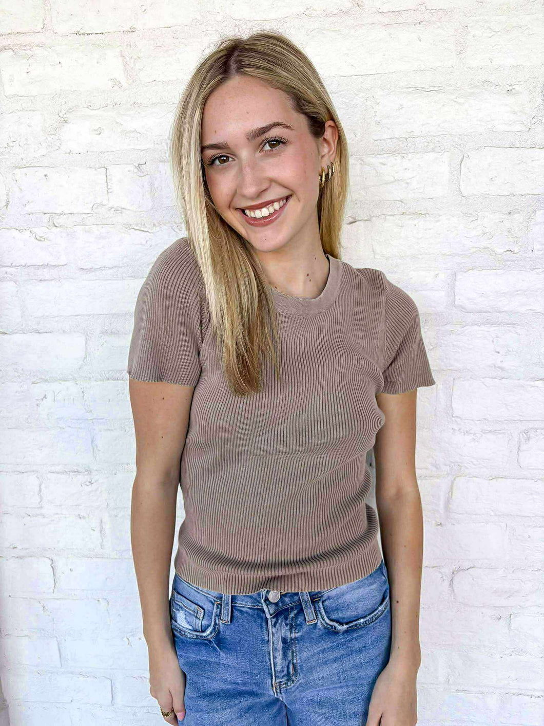 Moving Away Mocha Knit Tee