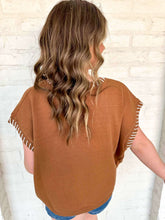 Load image into Gallery viewer, Stitch With Me Deep Camel Top
