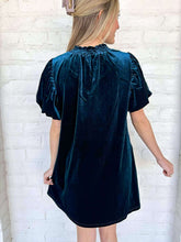 Load image into Gallery viewer, Upon Request Dark Blue Velvet Dress