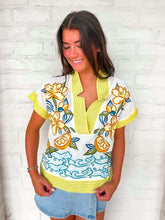Load image into Gallery viewer, THML Lemons And Flowers Cream Top