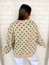 Load image into Gallery viewer, Queen Of Sparkles Beige &amp; Green Flower Print Feather Turkey Sweater