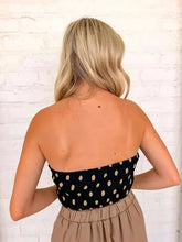 Load image into Gallery viewer, Welcome Back Black Polka Dot Tube Top