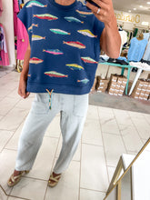 Load image into Gallery viewer, Queen Of Sparkles Navy Multi Fish Tie Tank