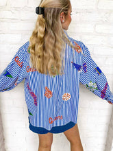 Load image into Gallery viewer, Queen Of Sparkles Florida Mini Icon Striped Button Down