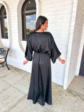 Load image into Gallery viewer, Date Night Black Kimono Maxi Dress