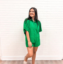 Load image into Gallery viewer, Summer Time Blues Romper Green