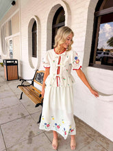 Load image into Gallery viewer, Fields Of Spring White Skirt Set
