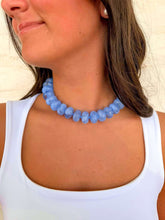 Load image into Gallery viewer, Chunky Blue Beaded Swirl Necklace