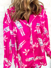 Load image into Gallery viewer, Queen of Pink Satin NutCracker &amp; Bow Pajama Set