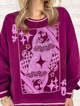 Load image into Gallery viewer, Queen Of Sparkles Maroon &amp; Pink Logo Sweatshirt