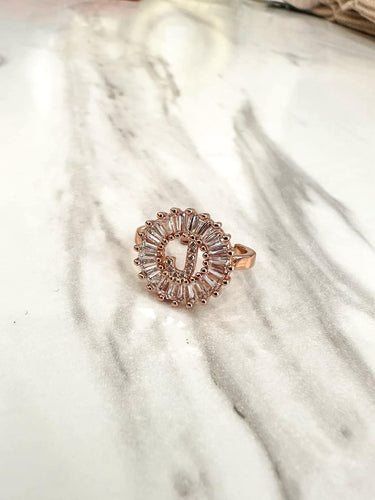 Rose Gold Initial Ring