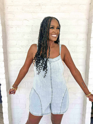 Blame On You Denim Romper