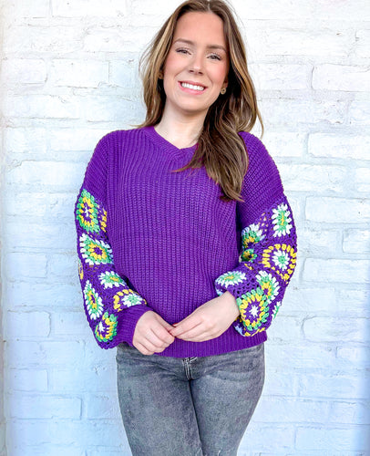 Louisiana Love Mardi Gras Sweater