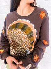 Load image into Gallery viewer, Queen Of Sparkles Brown Turkey &amp; Leaves Sweatshirt