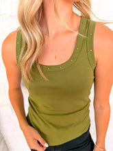 Load image into Gallery viewer, Such A Stud Light Olive Scoop Neck Tank