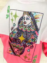 Load image into Gallery viewer, Queen Of Sparkles Colorblock QOS Logo Sweatshirt