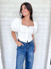 Load image into Gallery viewer, The Charm Sweetheart White Top