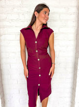 Load image into Gallery viewer, Busy Per Usual Burgundy Dress
