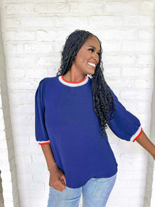 Carry On Hunter Navy Top