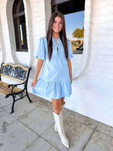 Load image into Gallery viewer, Classy Viewings Blue Twill Dress