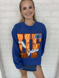 Queen Of Sparkles Florida Metallic Icon Sweatshirt