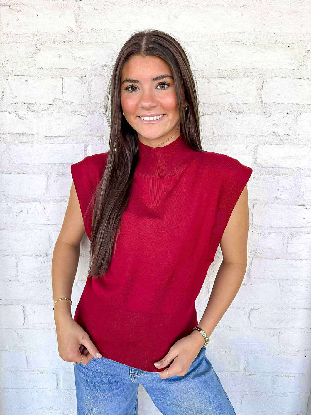 Knit To Be Burgundy Top