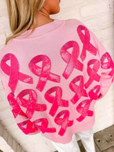 Load image into Gallery viewer, Queen Of Sparkles Pink Breast Cancer Ribbon Cardigan