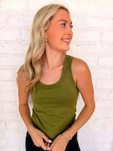 Load image into Gallery viewer, Such A Stud Light Olive Scoop Neck Tank