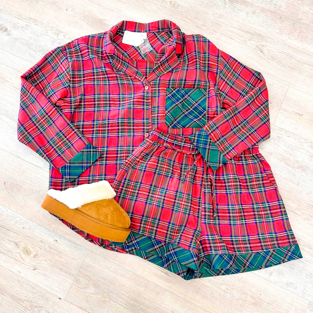 Magic Within Christmas Plaid Pajama Set