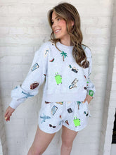 Load image into Gallery viewer, Queen Of Sparkles Grey Multi Travel Icon Sweatshirt