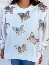 Load image into Gallery viewer, Jordan Amanda Pink Multi Christmas Sleigh Sweater
