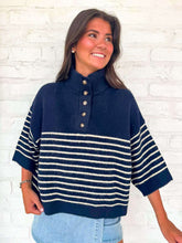 Load image into Gallery viewer, Delicate Delight Navy Top