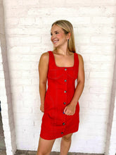 Load image into Gallery viewer, Friends For Better Red Denim Dress