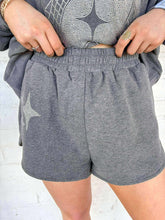Load image into Gallery viewer, Queen Of Sparkles Charcoal Rhinestone Sparkle Logo Short