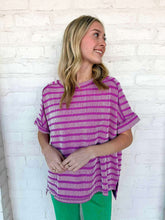 Load image into Gallery viewer, See You Again Striped Light Plum Top