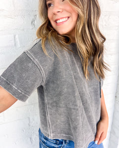 Wanting To Stay Charcoal Top
