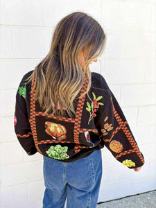 Queen Of Sparkles Black Checkered Thanksgiving Icon Sweater