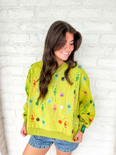 Load image into Gallery viewer, Queen Of Sparkles Lime Green Multi Skeleton Sweatshirt