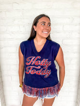 Load image into Gallery viewer, Queen Of Sparkles Ole Miss Feather Bottom Sweater Tank