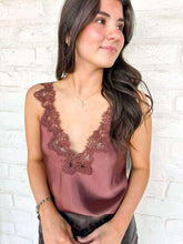 Load image into Gallery viewer, Beautifully Detailed Mauve Lace Cami Top