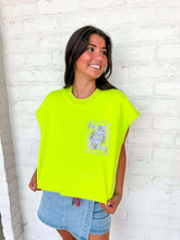 Load image into Gallery viewer, Queen Of Sparkles Lime Green QOS Card Logo Tank with Multi Drawstring