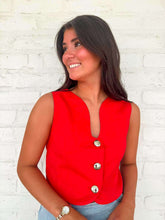 Load image into Gallery viewer, First Class Red Vest Top