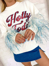Load image into Gallery viewer, Queen Of Sparkles Ole Miss Feather Sleeve Sweater