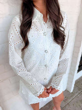 Load image into Gallery viewer, Holding On Eyelet Lace White Dress