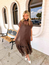 Load image into Gallery viewer, Delicate Darling Brown Midi Dress