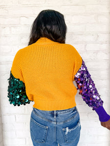 Festival Fun Mardi Sequin Sleeve Top