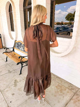 Load image into Gallery viewer, Delicate Darling Brown Midi Dress